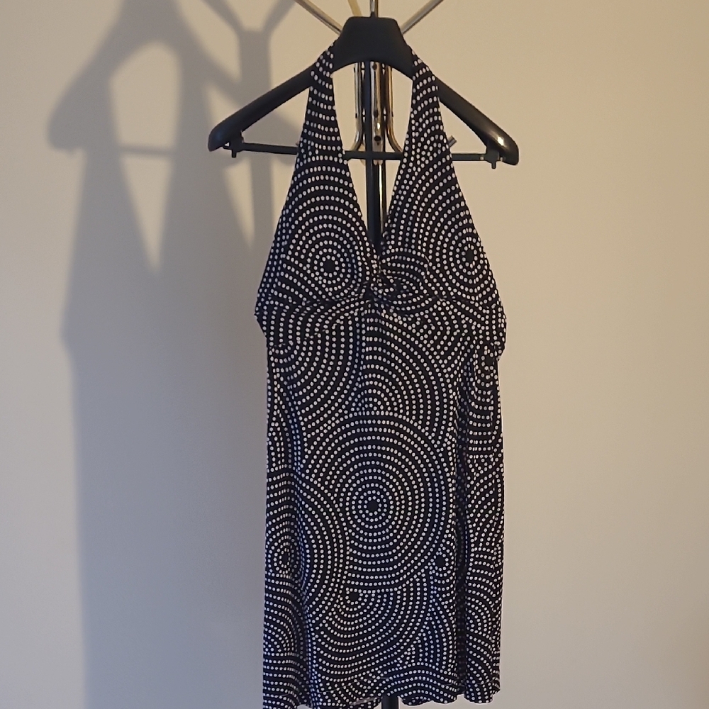 Black and White Halter Dress